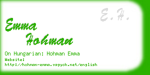 emma hohman business card